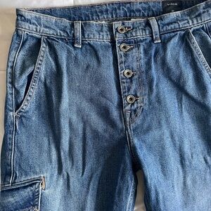 Vince Blue Relaxed Fit Jeans with Vintage-Inspired Design